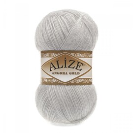 Пряжа Alize "Angora gold" 208 св.серый меланж 20% шерсть, 80% акрил	100 гр	550 м