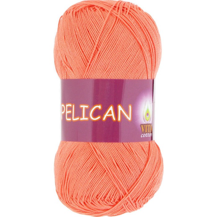 Пряжа Vita-cotton "Pelican" 4003 Персик 100% хлопок двойной мерсеризации 330м 50гр